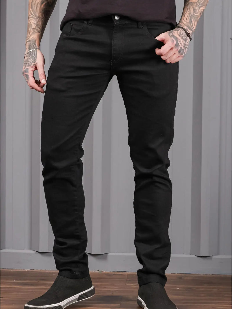 Black Skinny Men's Pants Basic Model Casual Premium Line