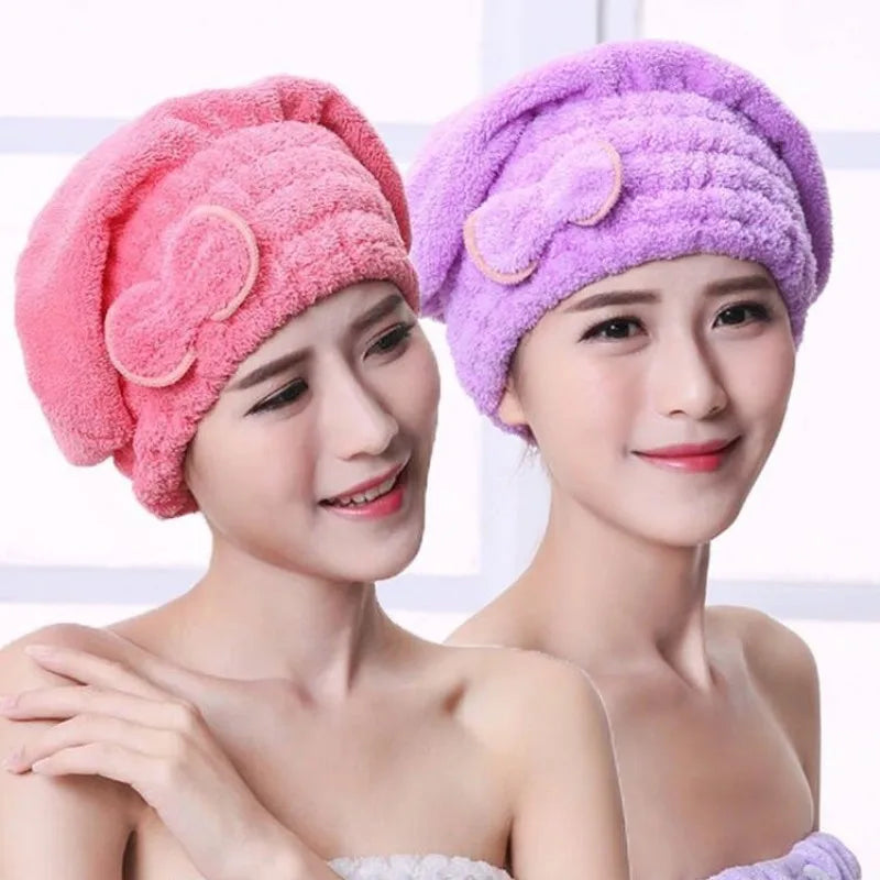 Anti Frizz Microfiber Hair Dry Towel Caps Post Bath Hair Caps