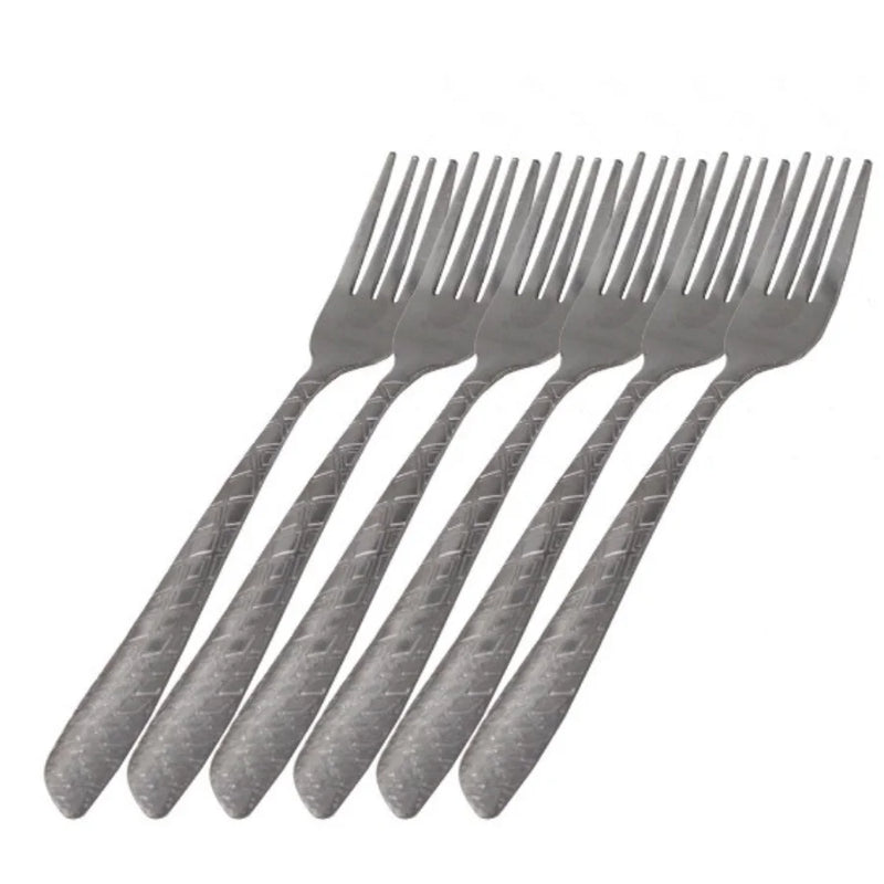 Kit With 6 (Six) Good Quality Stainless Steel Talher Forks For Use In Restaurant Home Bar-IMMEDIATE SHIP FOR ALL BRAZIL