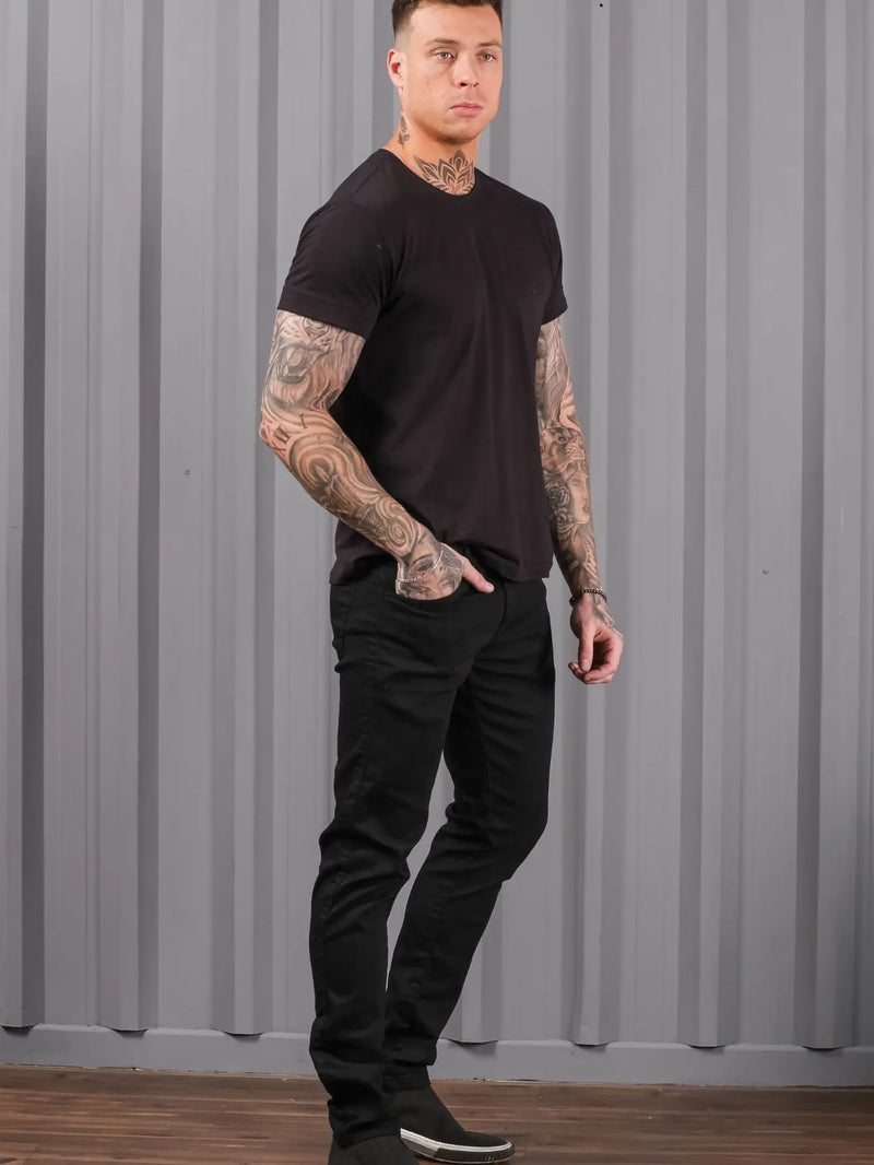 Black Skinny Men's Pants Basic Model Casual Premium Line