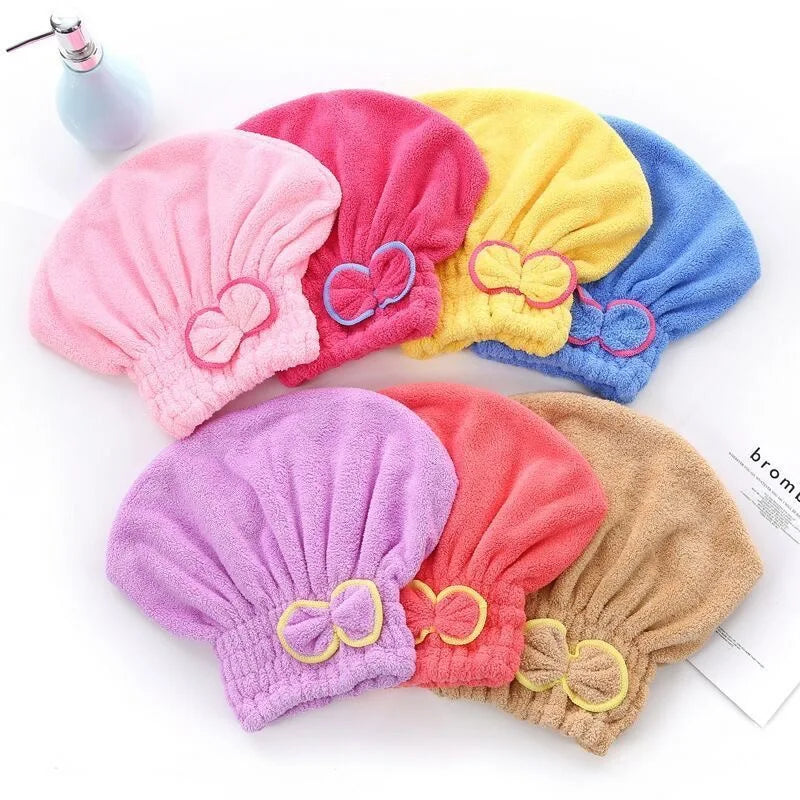 Anti Frizz Microfiber Hair Dry Towel Caps Post Bath Hair Caps