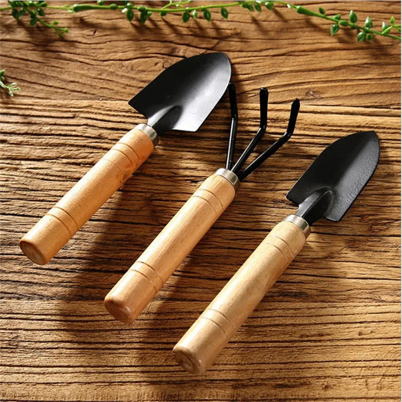 Multifunctional Mini Gardening Tool Set, Potting Tools, Wooden Handle, Dane, Rearring, Home, Plant, Bonsai, 3 Pcs Garden Vegetable Garden