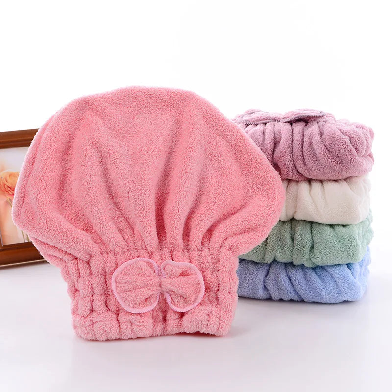 Anti Frizz Microfiber Hair Dry Towel Caps Post Bath Hair Caps