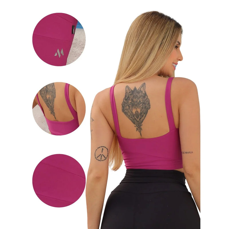 Cropped premium flexi top with strap and cutouts for day to day training