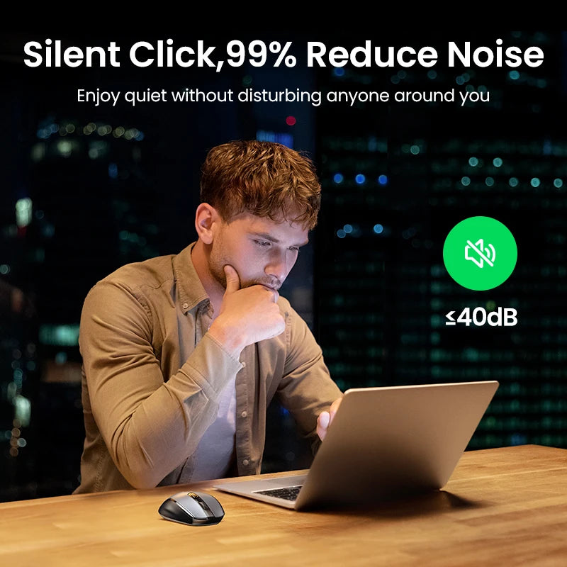 【NEW】UGREEN Mouse Wireless Ergonomic Mouse 4000 DPI Silent 6 Buttons For MacBook Tablet Laptop Mute Mice Quiet 2.4G Mouse