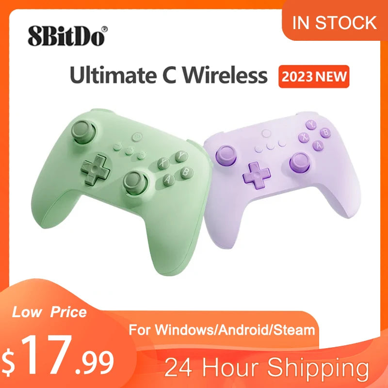 8BitDo-Ultimate C Gamepad Wireless 2.4G Connectivity Ultimate Series Simplified Version for PC, Windows 10 ,11, Steam PC