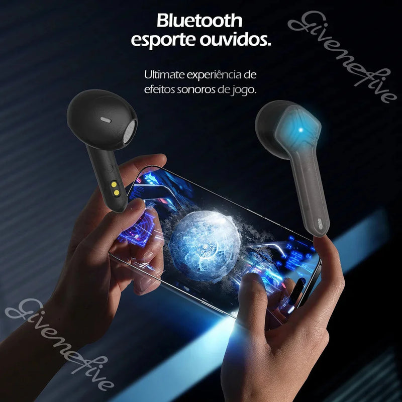 TWS Pro60 Fone Bluetooth 5.1 Fone De Ouvido Sem Fio Hi Fi À Prova D' Água, Redução De Ruído, Esporte Earbud com Microfone para