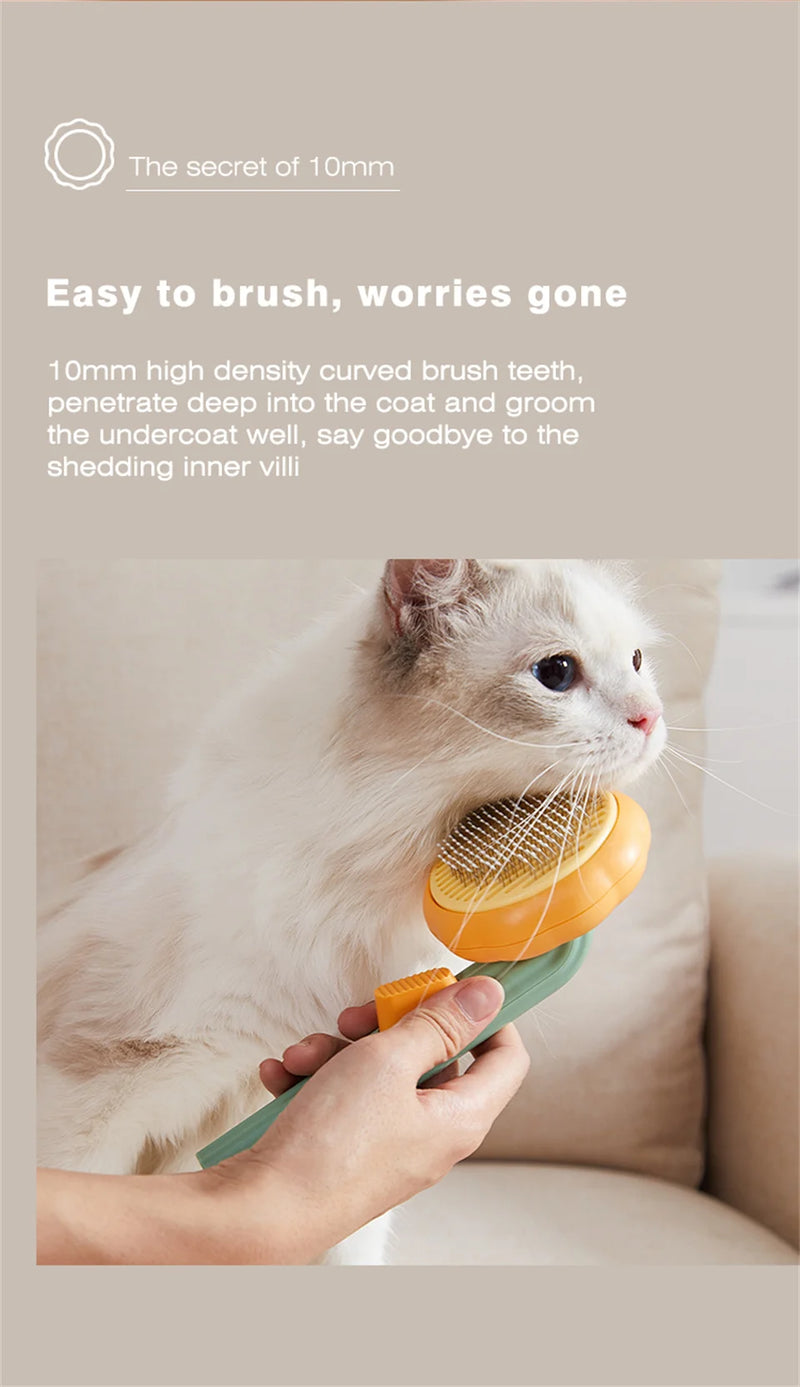 Pumpkin Cat Dog Brush Self Cleaning Slicker Brush Comb for Dogs Cats Grooming Comb Pet Cleaning Grooming Tool Dog Accessories