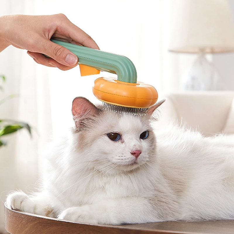 Pumpkin Cat Dog Brush Self Cleaning Slicker Brush Comb for Dogs Cats Grooming Comb Pet Cleaning Grooming Tool Dog Accessories