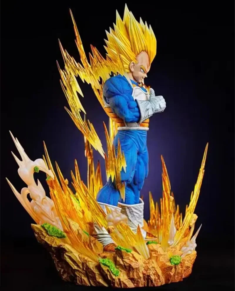 37cm Dragon Ball Cs Vegeta Anime Figures Gk Goku Demonize Super Saiyan Statues Around Anime Scenes Pvc Model Ornament Toy Gifts