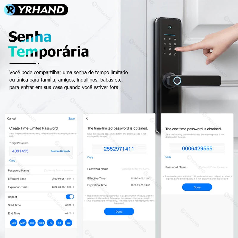 Free Delivery From Brazil Free Tax Tuya Wifi Waterproof eletronica biometria Digital Electronic Fingerprint Tuya Smart Door Lock