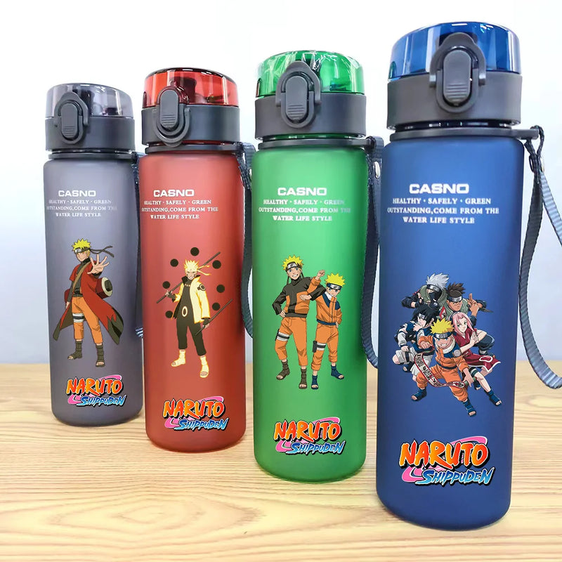 Anime NARUTO Flip-top Water Cup Outdoor Sport Summer Large-capacity Portable Drinking Bottle Kakash Uchiha Sasuke Uzumaki Naruto