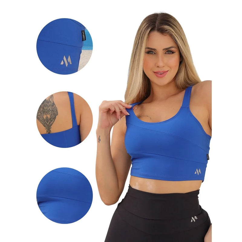 Cropped premium flexi top with strap and cutouts for day to day training