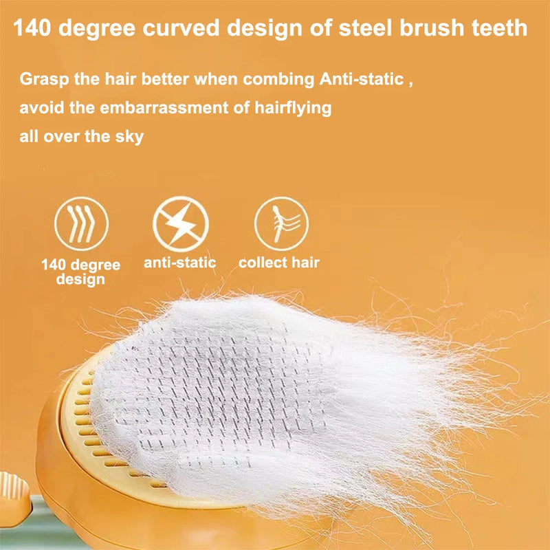 Pumpkin Cat Dog Brush Self Cleaning Slicker Brush Comb for Dogs Cats Grooming Comb Pet Cleaning Grooming Tool Dog Accessories