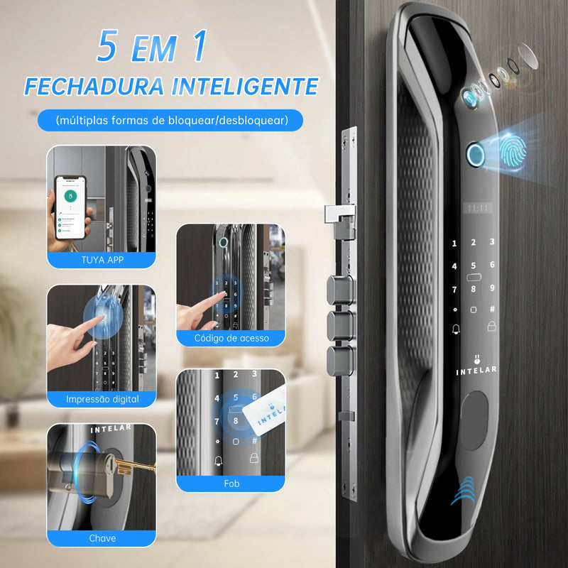 Intelar X2 Do Brasil Digital Door Lock Smart Lock Tuya Wifi App Remote Unlocking Lock Biometric Fingerprint Electronic Door Lock