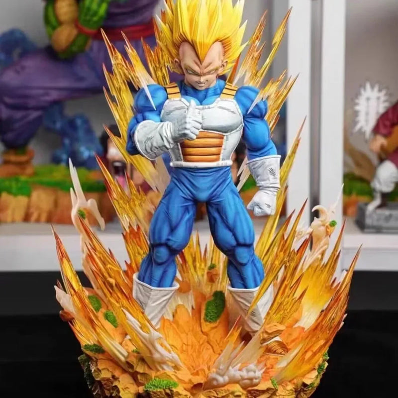 37cm Dragon Ball Cs Vegeta Anime Figures Gk Goku Demonize Super Saiyan Statues Around Anime Scenes Pvc Model Ornament Toy Gifts