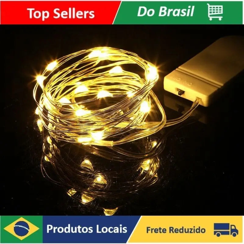 Fio De Fada 2M Com Luzes Led Fada Para Decoração De Casa e Natal Festa