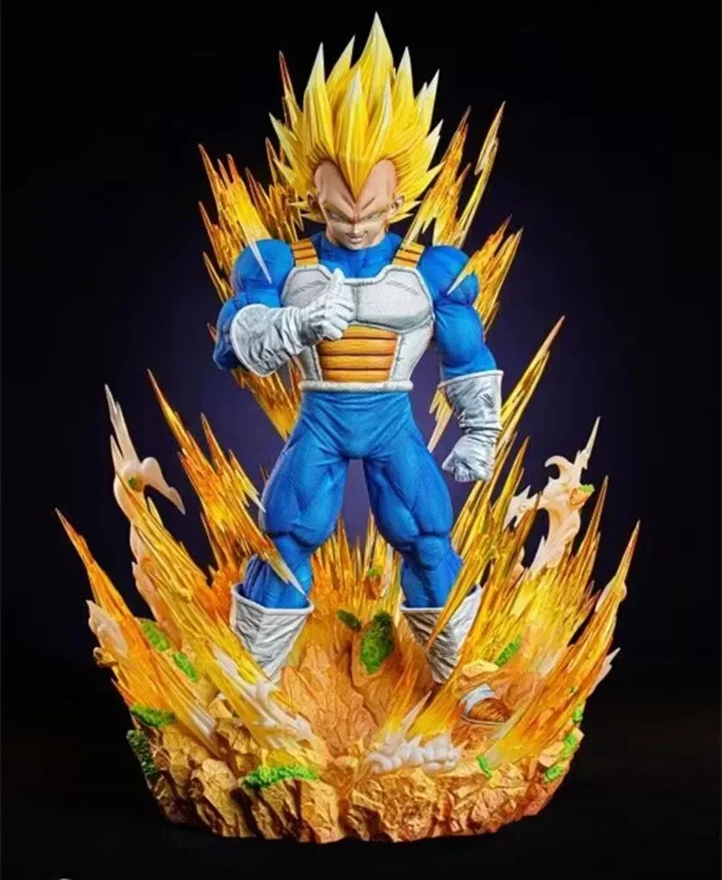 37cm Dragon Ball Cs Vegeta Anime Figures Gk Goku Demonize Super Saiyan Statues Around Anime Scenes Pvc Model Ornament Toy Gifts