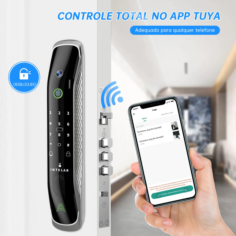 Intelar X2 Do Brasil Digital Door Lock Smart Lock Tuya Wifi App Remote Unlocking Lock Biometric Fingerprint Electronic Door Lock