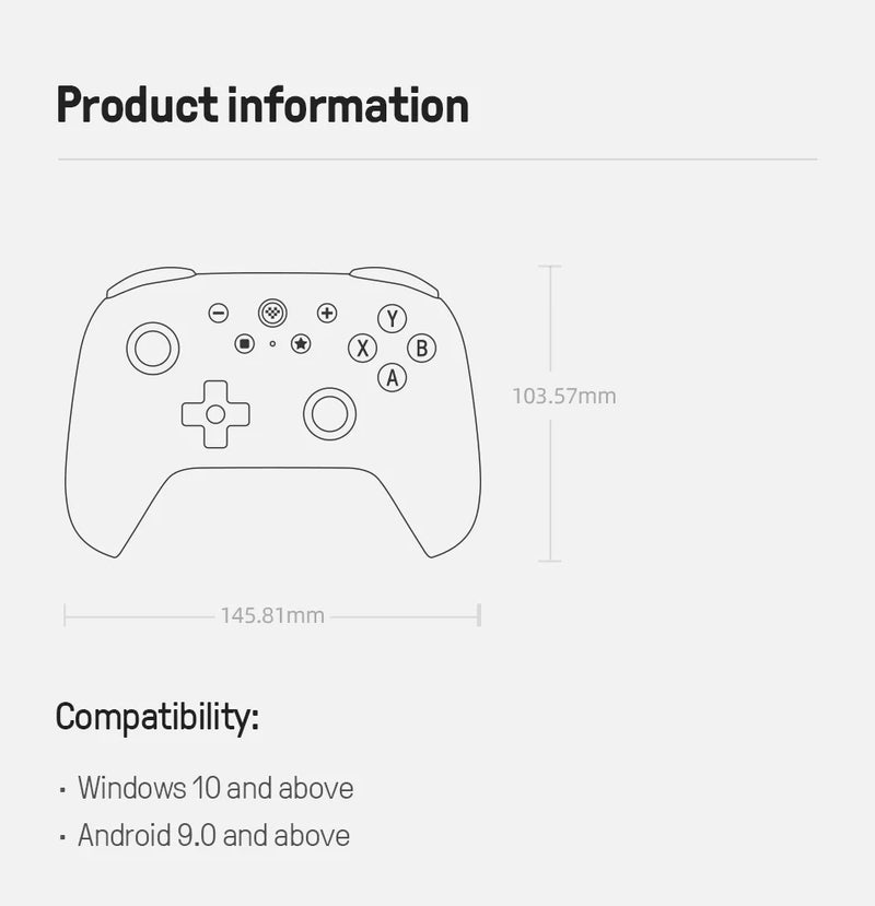 8BitDo-Ultimate C Gamepad Wireless 2.4G Connectivity Ultimate Series Simplified Version for PC, Windows 10 ,11, Steam PC