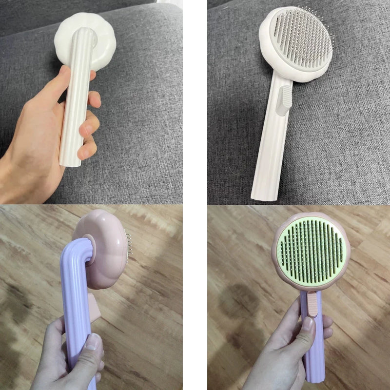 Pumpkin Cat Dog Brush Self Cleaning Slicker Brush Comb for Dogs Cats Grooming Comb Pet Cleaning Grooming Tool Dog Accessories