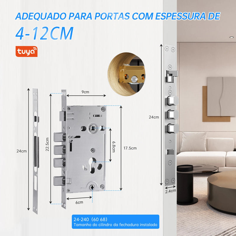 Intelar X2 Do Brasil Digital Door Lock Smart Lock Tuya Wifi App Remote Unlocking Lock Biometric Fingerprint Electronic Door Lock