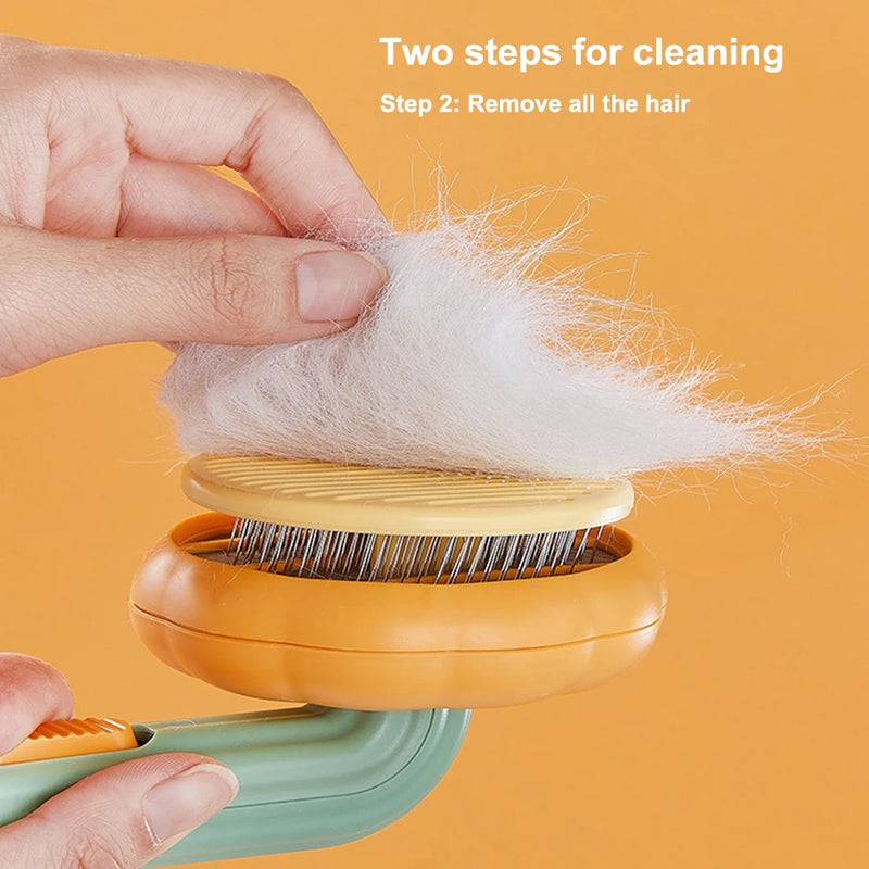 Pumpkin Cat Dog Brush Self Cleaning Slicker Brush Comb for Dogs Cats Grooming Comb Pet Cleaning Grooming Tool Dog Accessories