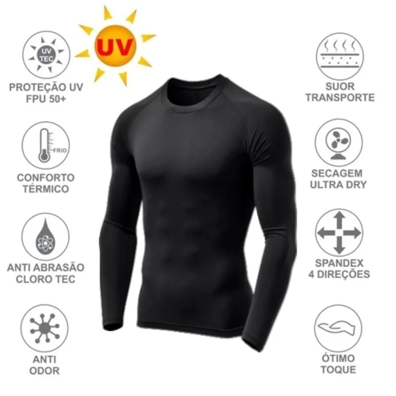 Pack of 2 Thermal Protection T-Shirts Solar Cycling Compression Second Skin UV Iced Fabric 50 + Various Colors Wholesale